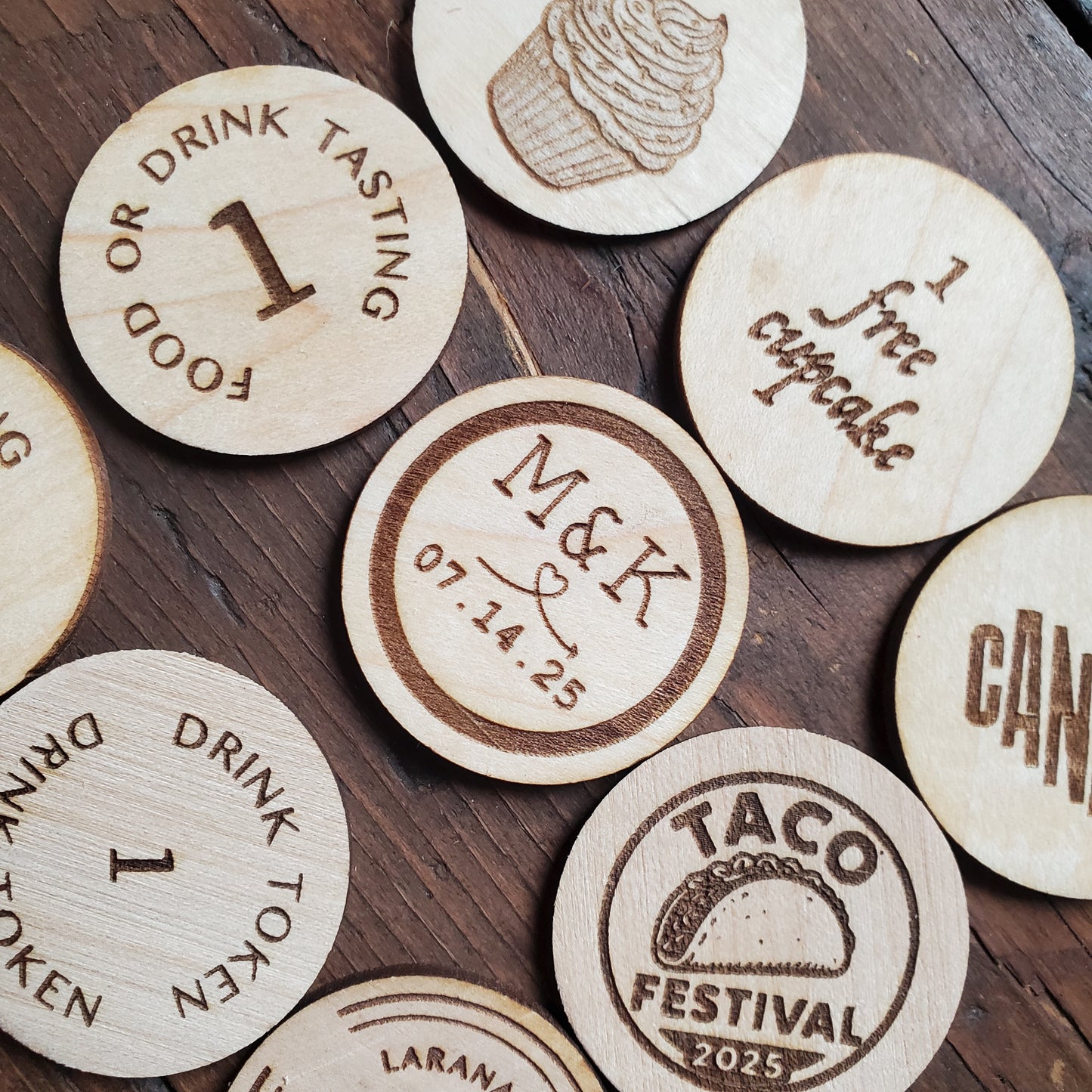 Wood Tokens and Tickets