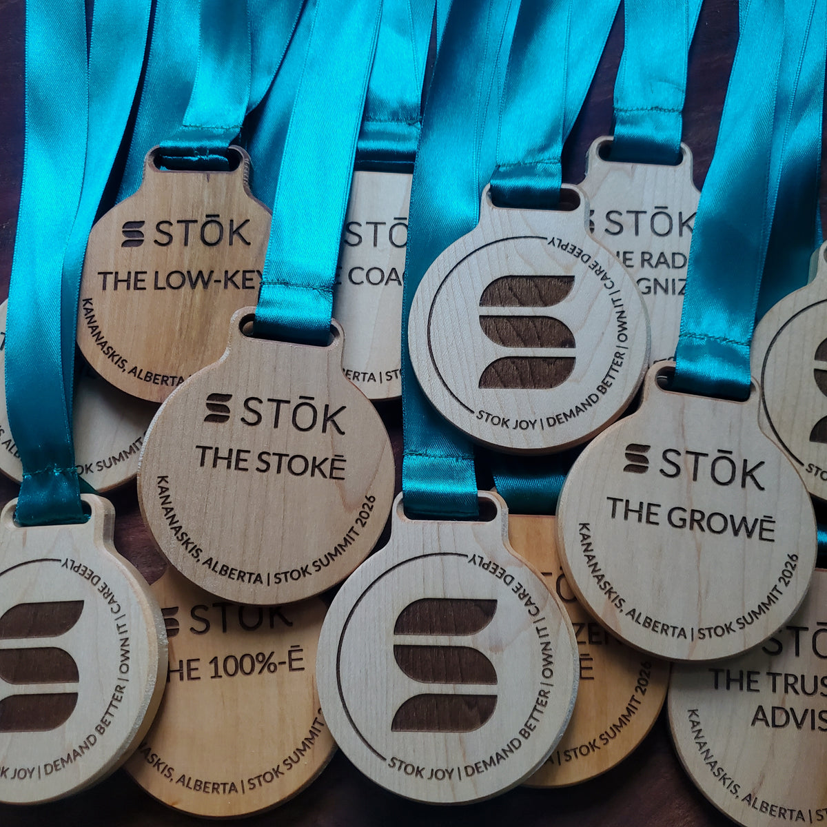 custom branded wood medals corporate awards